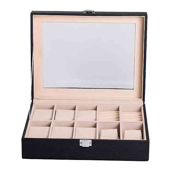 Скринька для прикрас з еко шкіри із дзеркалом органайзер для ювелірних виробів HP-5-6B Київ