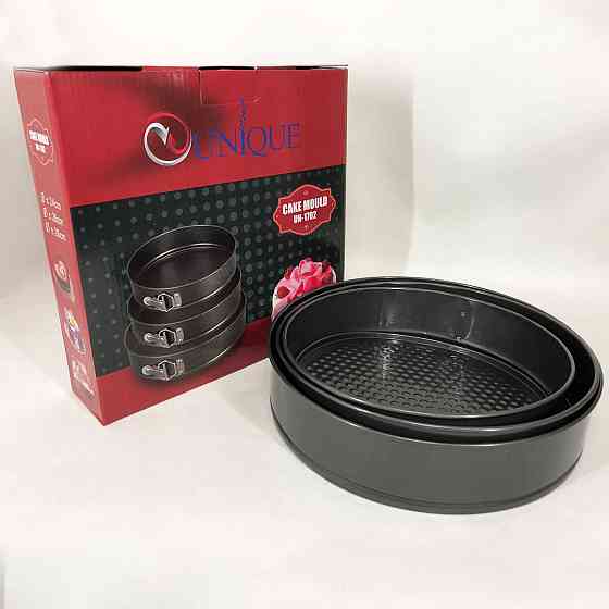 Форма металева для тіста Unique UN-1702, Комплект розсувних форм для випічки, Набір круглих форм AL-35 Київ