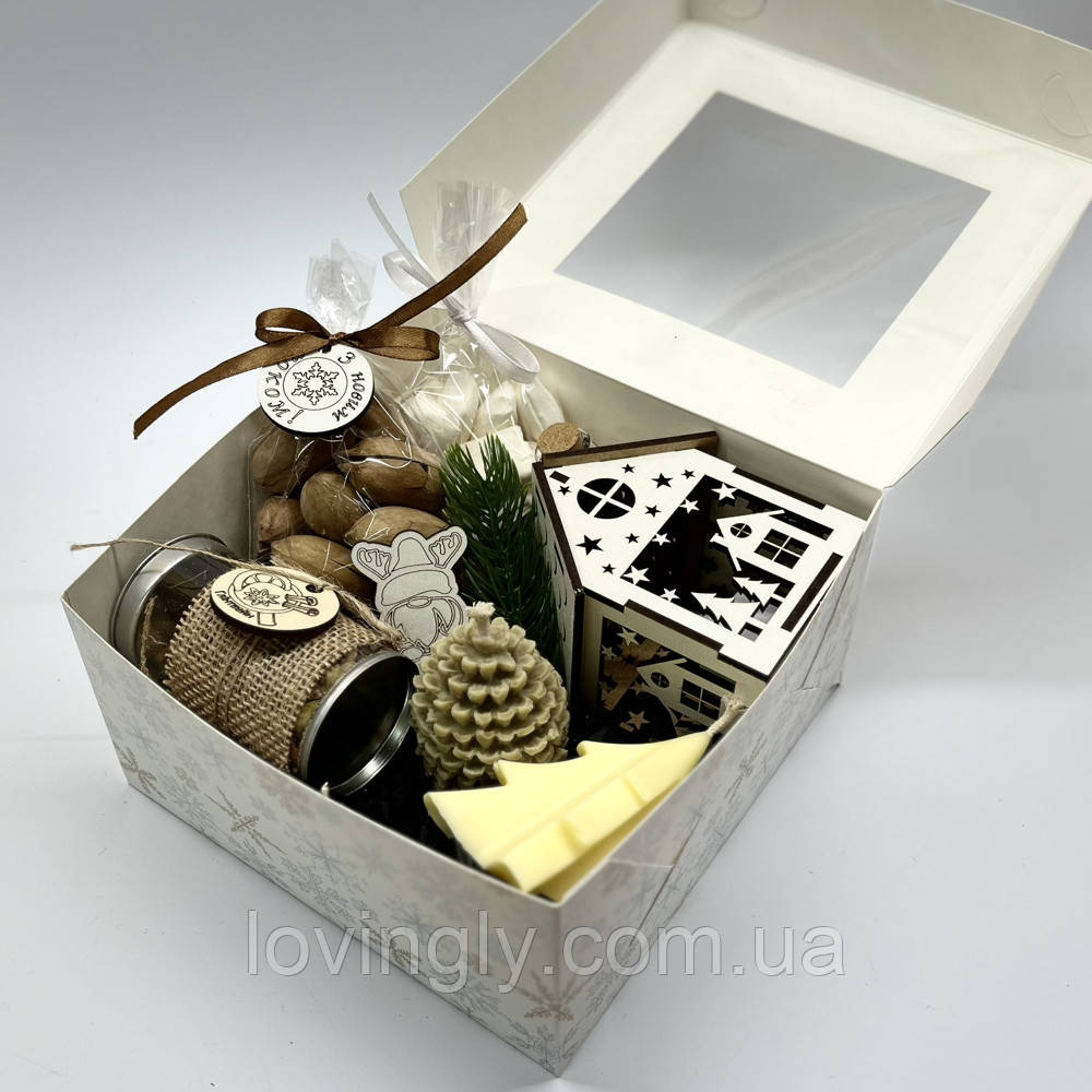 Праздничный подарочный набор – свечи из натурального воска, домик с подсветкой, сладости и специи Ирпень - изображение 3