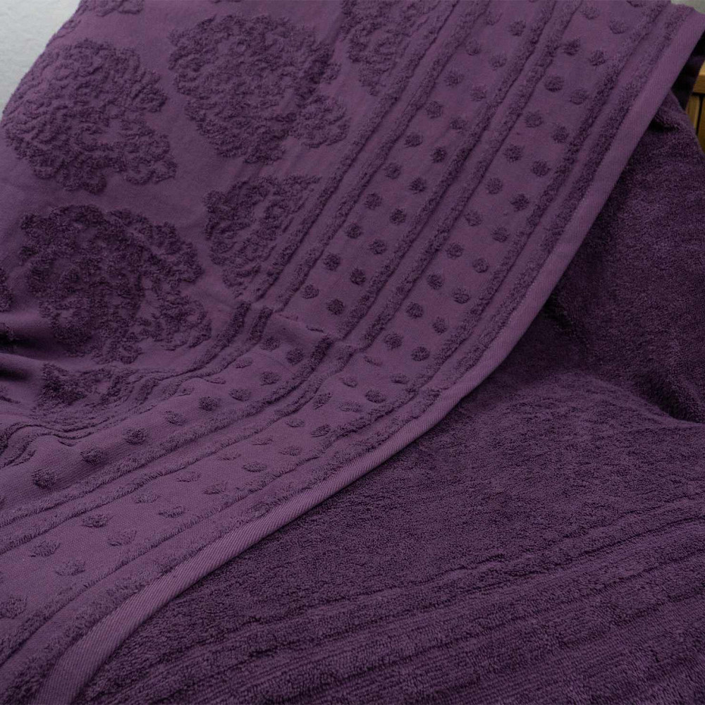 Простирадло-покривало жаккардове махрове 100% Бавовна GM TEXTILE 190x200см 400г/м2 (Виноград) Суми - фото 2