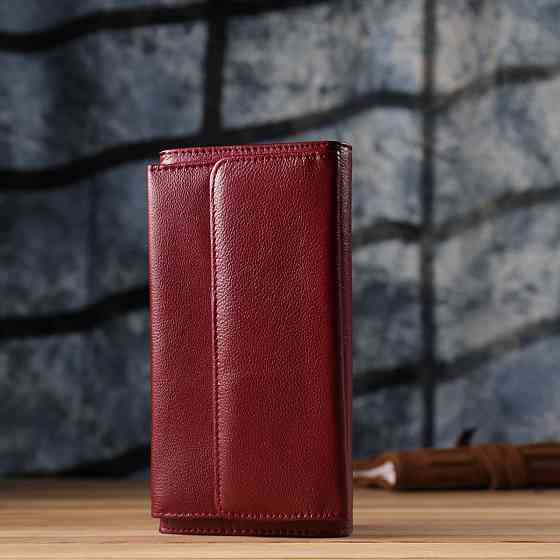 Жіночий гаманець з кишенею для телефону з натуральної шкіри ST Leather 23069 Бордовий Київ