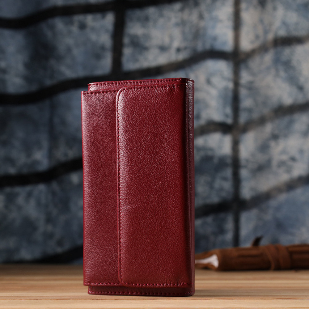 Женский кошелек с карманом для телефона из натуральной кожи ST Leather 23069 Бордовый Киев - изображение 2