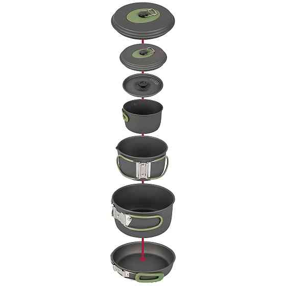 Набір посуду Bo-Camp Explorer 4 Pieces 19 Hard Anodized Grey-Green Львів