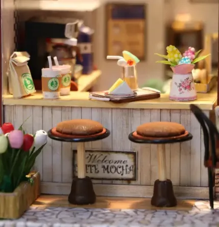 3D Румбокс DIY DollHouse "Coffee Time" кафе + Пилозахисний купол C006Z Київ