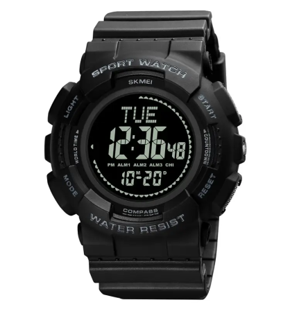 Годинник чоловічий спортивний Skmei 2077 з компасом (Чорний) Вінниця