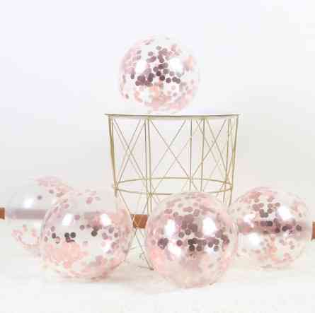 Кульки з конфетті 5 штук 10 дюймів рожеве золото Київ