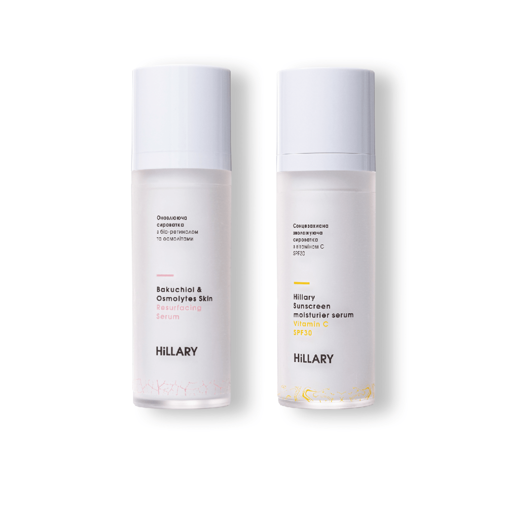 Оновлююча сироватка з біо-ретинолом та осмолітами + Сонцезахисна зволожуюча сироватка з вітаміном С SPF30 Київ - фото 1