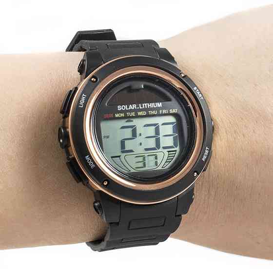 Чоловічий спортивний годинник Skmei 1096 із сонячною батареєю (Золотисті) Вінниця