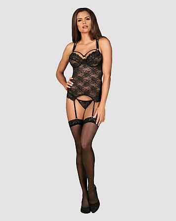 Комплект корсет з трусиками Obsessive 860-COR-1 чорний, S/M Sex Aura Київ