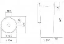 Раковина  Alape Okrągła Wolnostojąca 4507 800 000 Киев