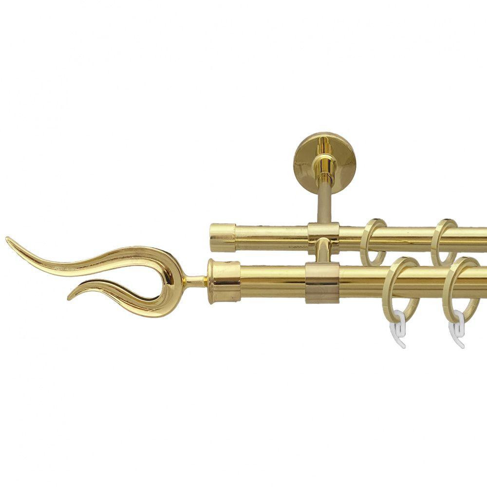 Карниз Orvit Віоло металевий дворядний закритий гладка труба кільце фасонне металеве  Золото 19\16 мм 240 см (00-00009316) Львів - фото 1