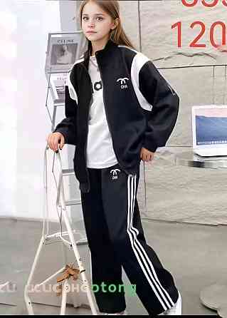 Детский спортивный костюм для девочки на молнии с лампасами на 6,7,8,9,10 лет Николаев