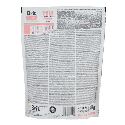 Корм сухий Brit Care Grain Free Mini Puppy Lamb для цуценят та молодих собак мініатюрних порід з ягням 400 г Київ - фото 3