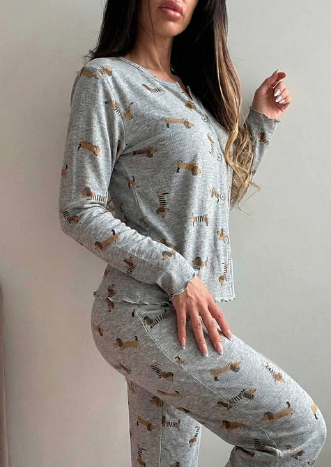 Жіноча затишна трикотажна піжама двійка з принтом Одеса - фото 4