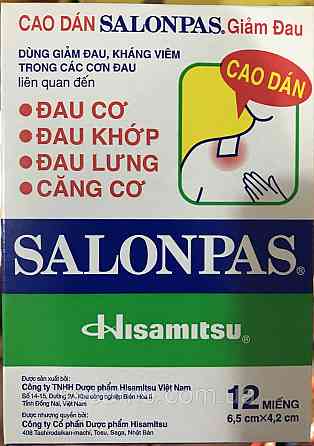 Знеболювальний пластир Салонпас Salonpas 6,5х4,2 12 шт. Харків