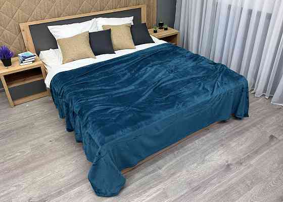 Плед класичний 200х220 см (+-5см) Синій (87-086) Київ