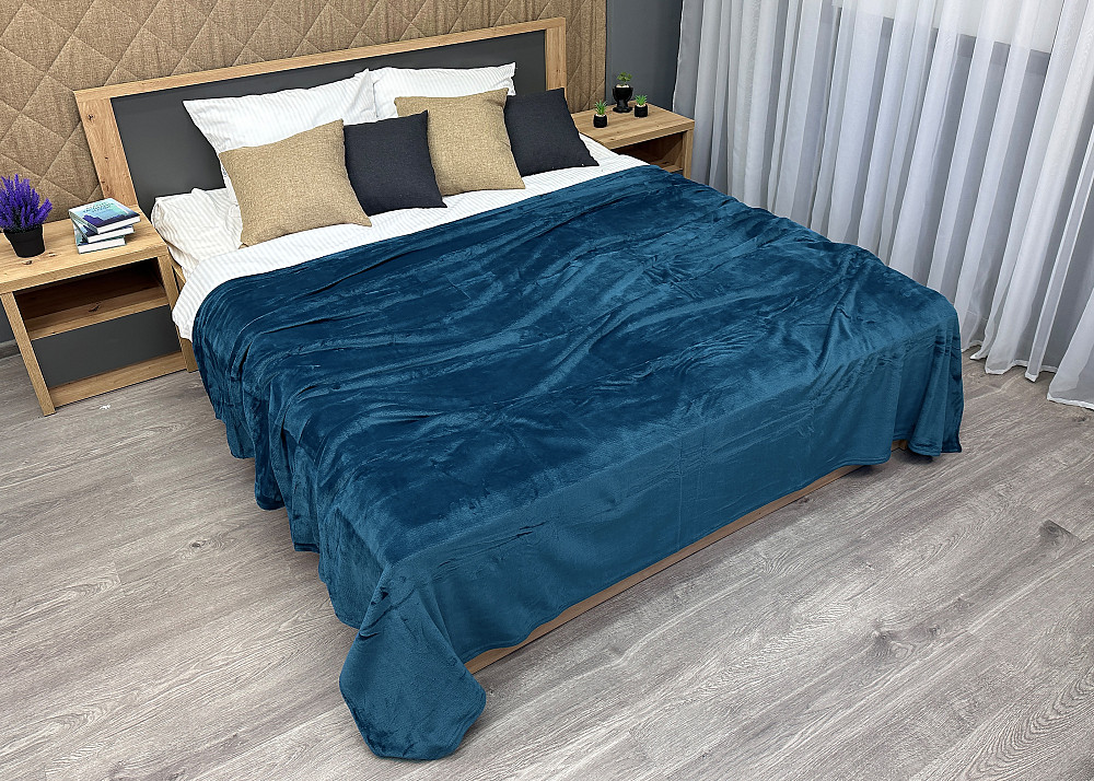 Плед класичний 200х220 см (+-5см) Синій (87-086) Київ - фото 2