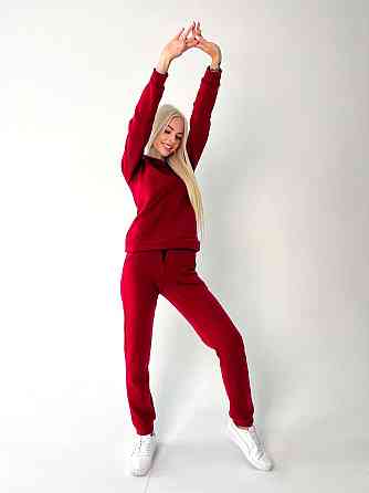 Жіночий спортивний костюм на флісі "Impuls" оптом | Батал | Розпродаж моделі Червоний, 50-52 Київ