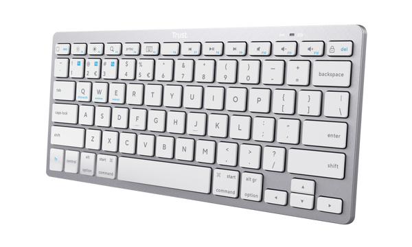Беспроводная мембранная клавиатура Trust Basics Bluetooth 104 клавиши, с подсветкой, серебристая, компактная Киев - изображение 2