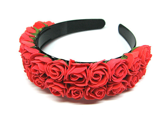 Обруч для волос широкий Розы красные Киев - изображение 1