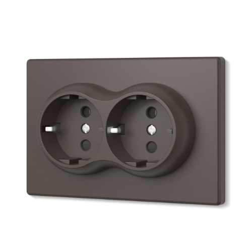 Розетка подвійна з/з мокко VIDEX NOTA (VF-NT-SK2G-BR) Житомир - фото 1