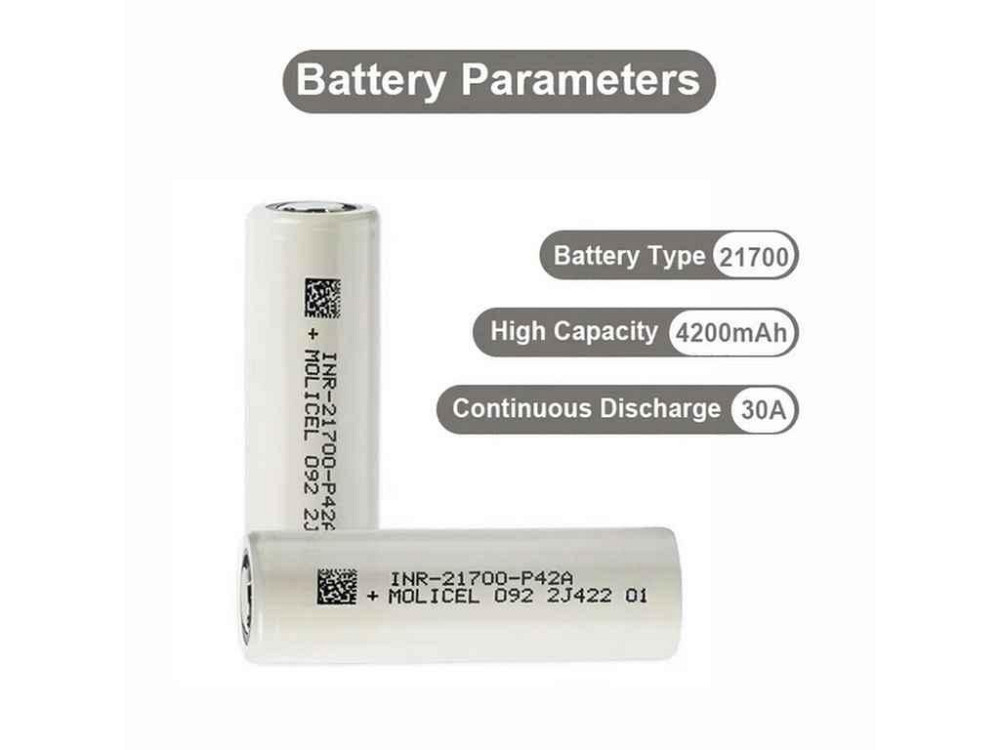 Аккумулятор Li-ion 4200mAh 1шт P42A, Molicel, 30A ТМ КИТАЙ Киев - изображение 1