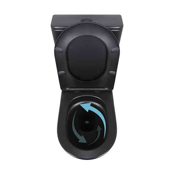 Унітаз підлоговий Qtap Robin Ultra Quiet безобідковий із сидінням Soft-Close MATT BLACK QT13226083AMB Київ