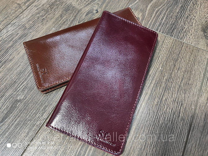 Стильний бордовий шкіряний купюрник ручної роботи ST Leather Київ - фото 1