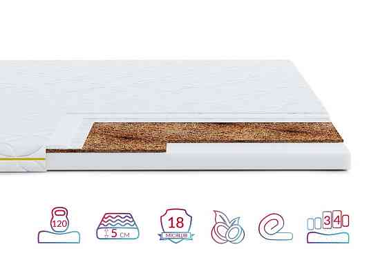 Тонкий матрас Lento /Ленто Кокос (топер) ТМ Highfoam 160х200 Харків