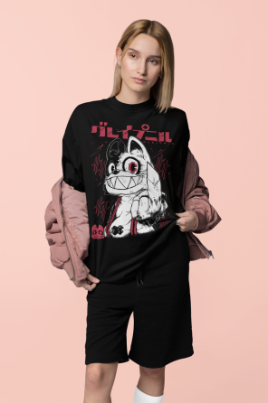 Футболка для мальчика аниме Глеипнир Схуикхи Монстер Аниме оверсайз (рост от 165 до 180 ) Черний AnimeJ0619m Днепр