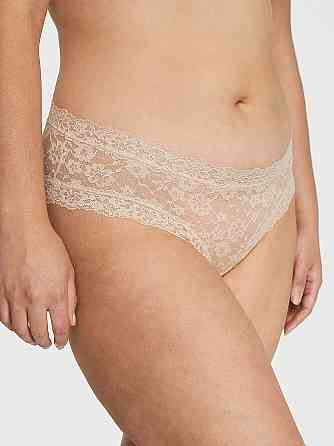 Трусики чікі мереживні Victoria's Secret  Posey Lace Cheeky Panty XL Бежевий (26826091) Київ