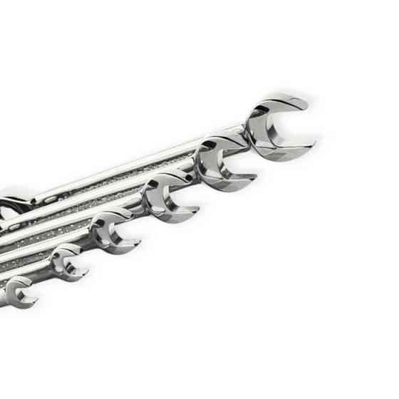 Набор ключей рожково-накидных с трещеткой 8-19 мм 8 шт (планшет) CrV Мукачево