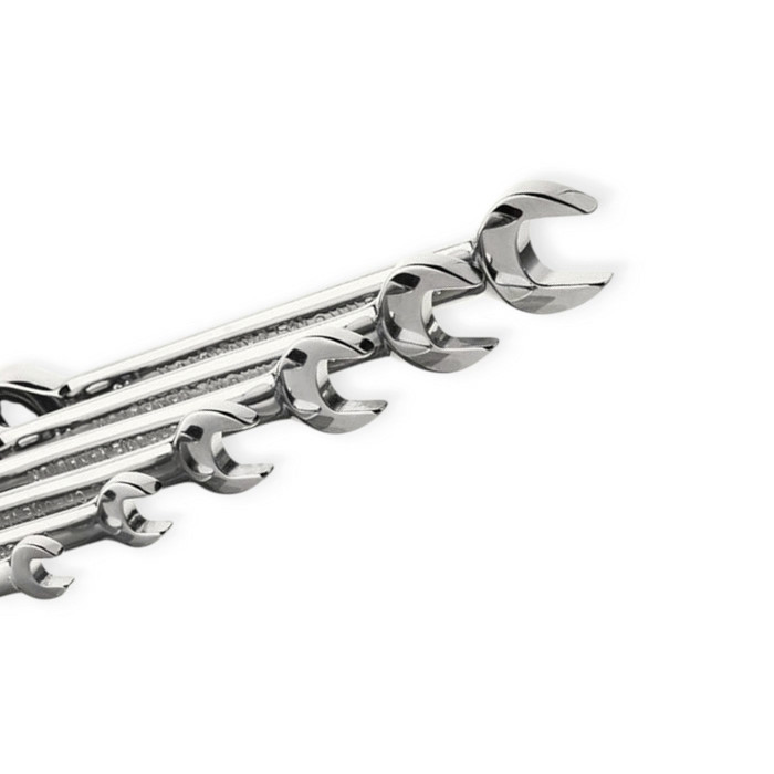 Набір ключів ріжково-накидних з тріскачкою 8-19 мм 8 шт (планшет) CrV Мукачево - фото 4