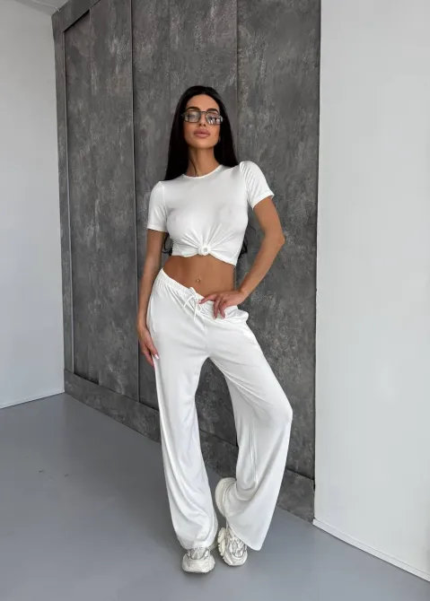 Женский костюм из вискозы с индейкой — базовый комплект футболка + брюки Одесса - изображение 6