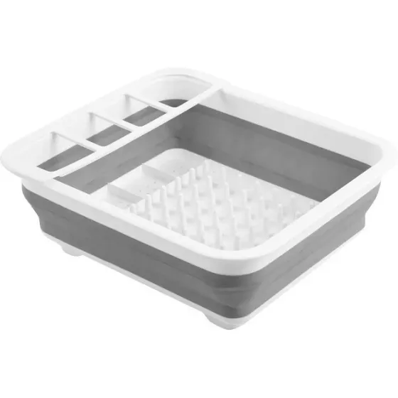 Складна силіконова сушарка для посуду Collapsible Drying Rack 37x31 см: органайзер для тарілок та приборів Одеса