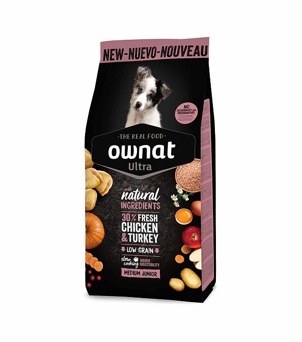Сухий корм для цуценят Овнат Ownat Ultra Медіум середніх порід, 12 кг Вінниця - фото 1