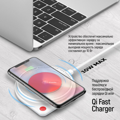 Зарядний пристрій ColorWay Qi Fast Charger (10W)&amp; LED bedside lamp (CW-CHW20Q-WT) Вінниця - фото 7
