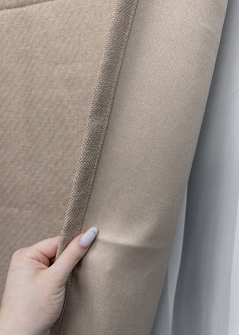 Комплект штор на люверсах VR-Textil Лен ELEMENTA № 1869ш Бежевый 150х270см 2 шт (37-0271) Киев - изображение 8