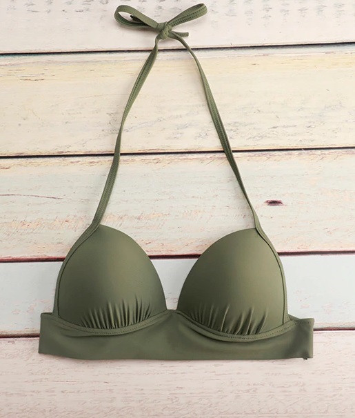 Верх для купальника с тонким поролоном хаки M Киев - изображение 1