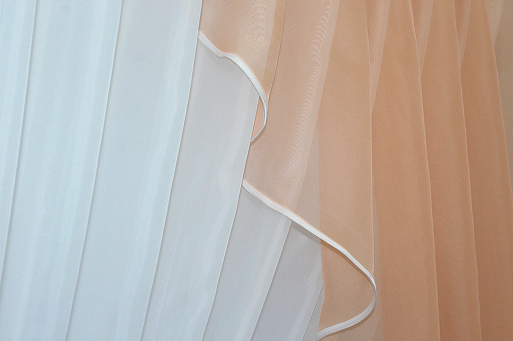 Кухонная занавеска VR-Textil № 069к персиковый с белым 280х170 см (50-652) Киев - изображение 5