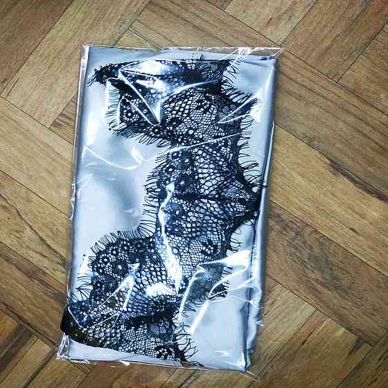 Піжама жіноча атласна з мереживом майка+шорти Сірий XS Харків