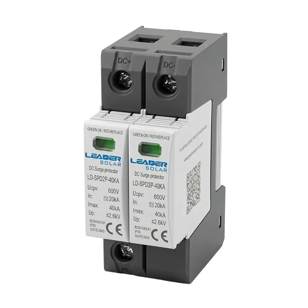 Обмежувач напруги Leader LD-SPD2P-40KA-600V DC під DIN-рейку (42-00269) Киев - изображение 4