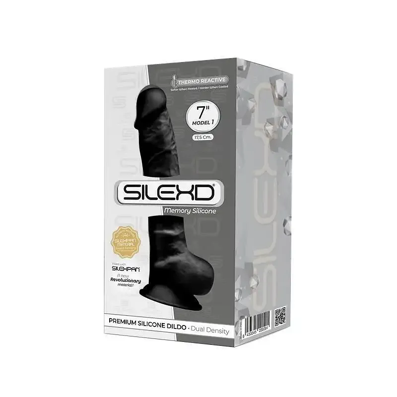 Фалоімітатор SilexD Johnny Black (MODEL 1 size 7in), двошаровий, силікон + Silexpan, діаметр 3,8см Львів - фото 2