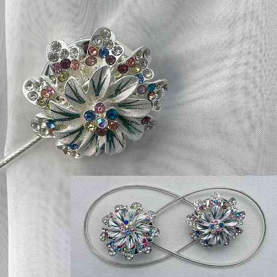 Магніти для штор та гардин "Flowers" набір 2 шт Різнокольоровий (81-218) Київ