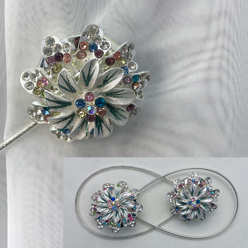 Магніти для штор та гардин "Flowers" набір 2 шт Різнокольоровий (81-218) Київ - фото 1