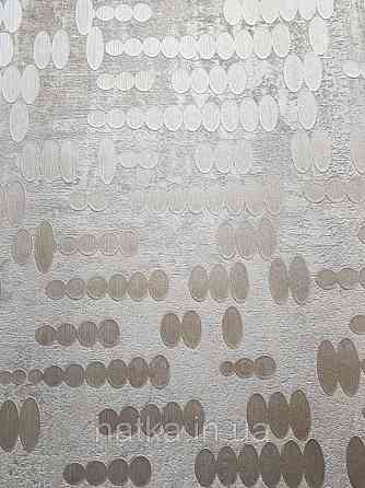 Шпалери вінілові на паперовій основі Zambaiti C88122 ABITAT лофт геометрія овали кола сірий сріблястий метал Київ