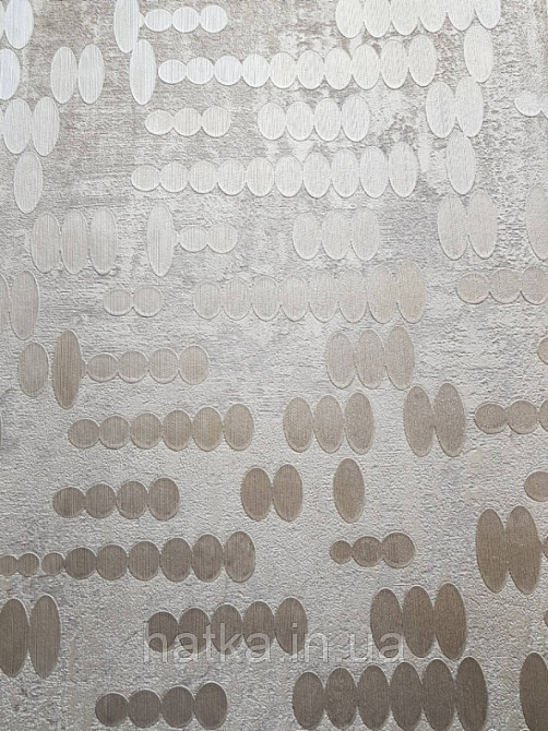 Шпалери вінілові на паперовій основі Zambaiti C88122 ABITAT лофт геометрія овали кола сірий сріблястий метал Київ - фото 3