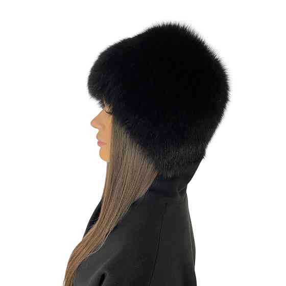 Шапка женская меховая кубанка песцовая Шарлотта Черный Харьков