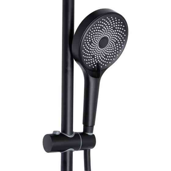 Душевая система с изливом Qtap Slavonice на три потребителя QTSLA111BLM45906 Black Matt черная Киев