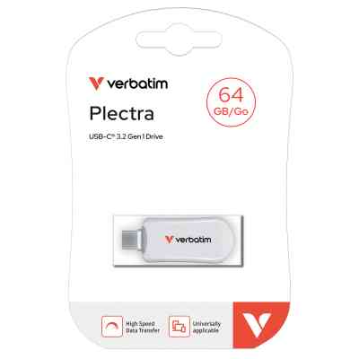 USB флеш накопичувач Verbatim 64GB Plectra White USB-C (30228) Вінниця